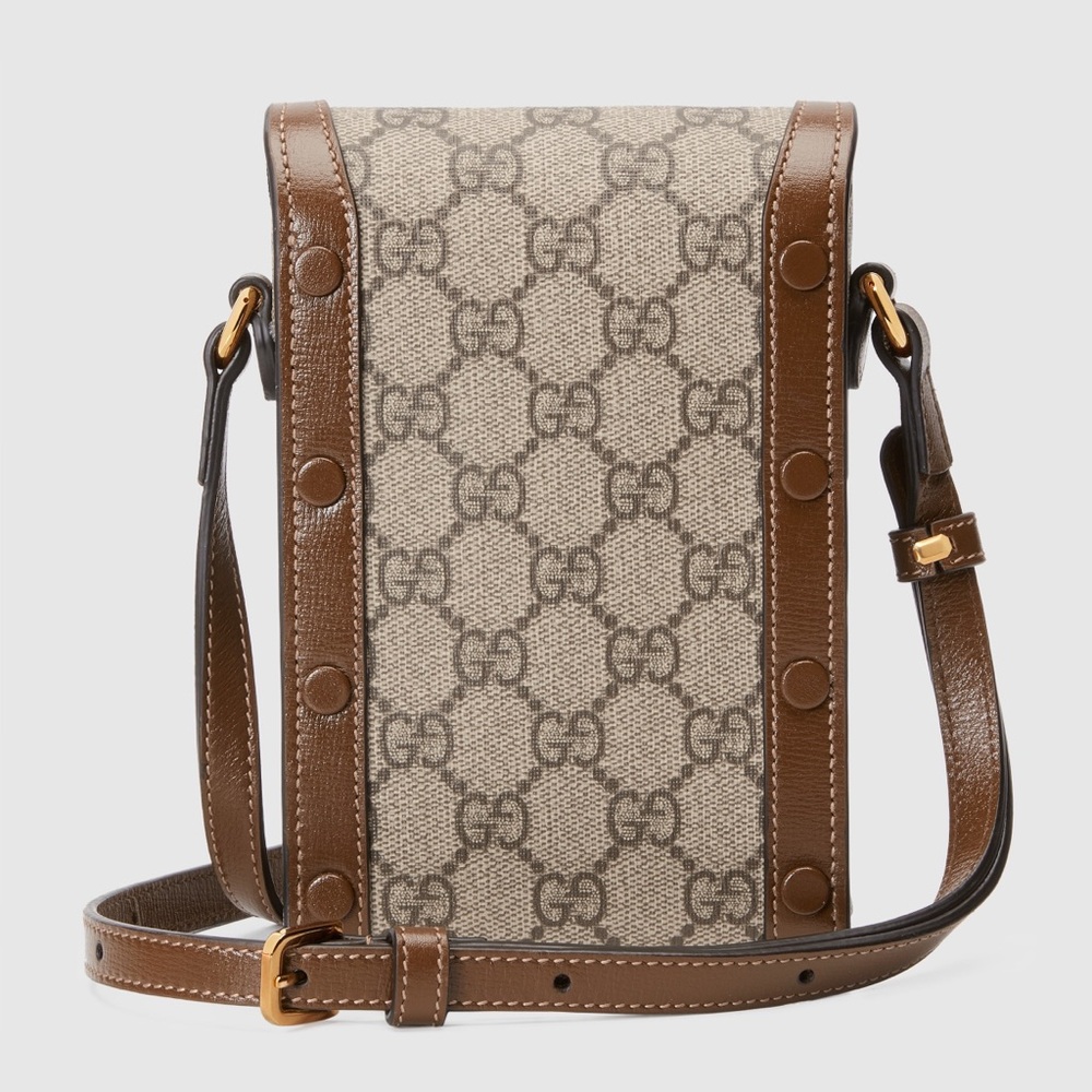 GUCCI 🐎 GG Supreme Canvas Horsebit 1955 Mini Crossbody Bag - Picture 16 of 16